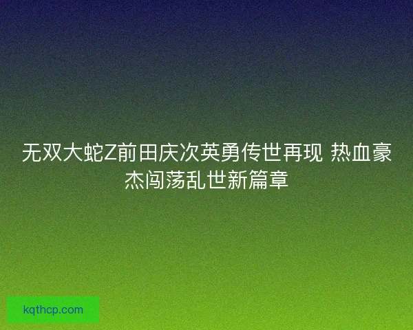 无双大蛇Z前田庆次英勇传世再现 热血豪杰闯荡乱世新篇章